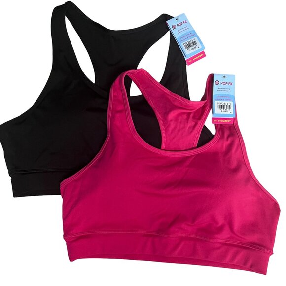 POP Fit Other - Pop Fit XL Sadie 3313-7 Pink Black Sports Bra Lot